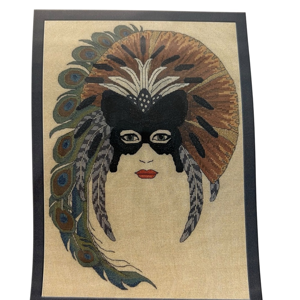 Fanta Cat‎ Designs Illusions Cross Stitch Chart PAPILLON Fantasy Peacock Mask